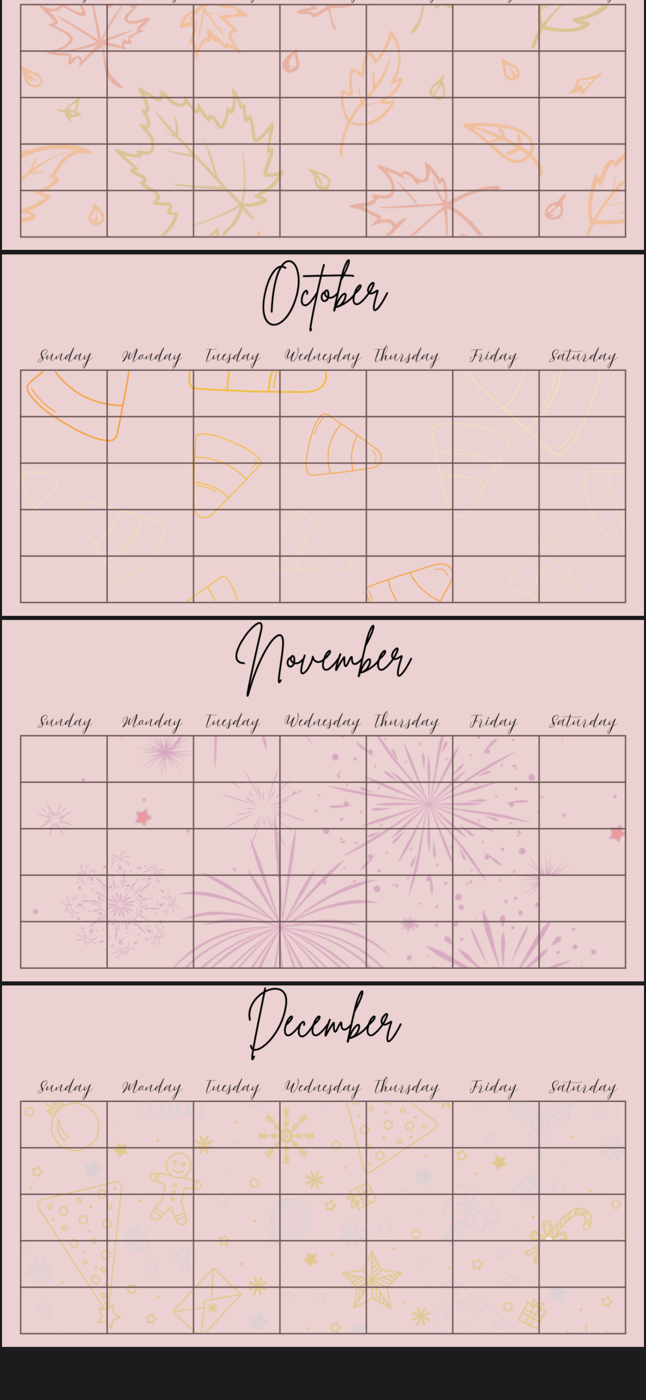 Themed Digital Calendar