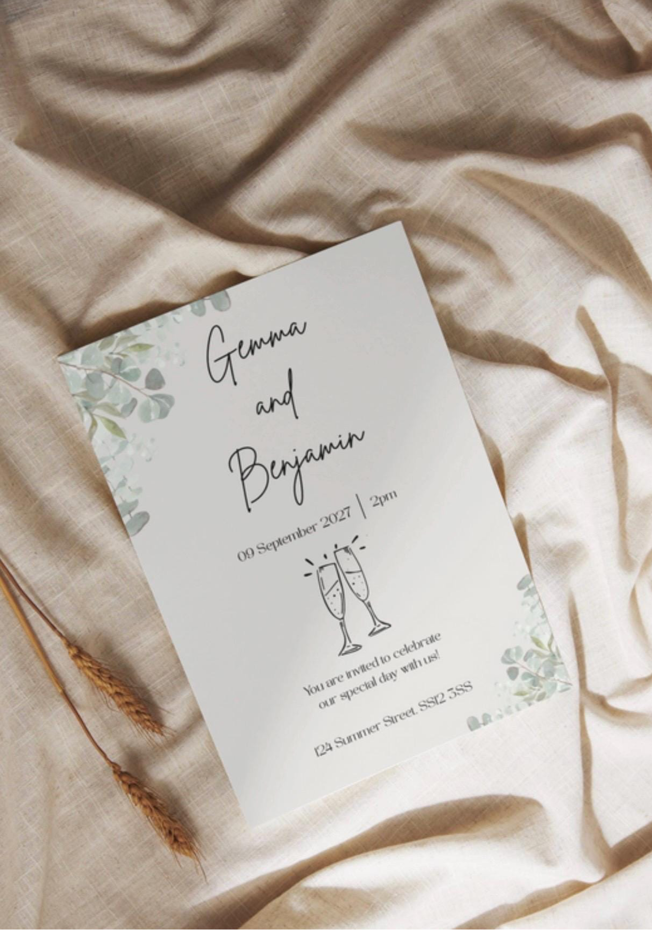 Customisable Elegant Digital Wedding Invitation