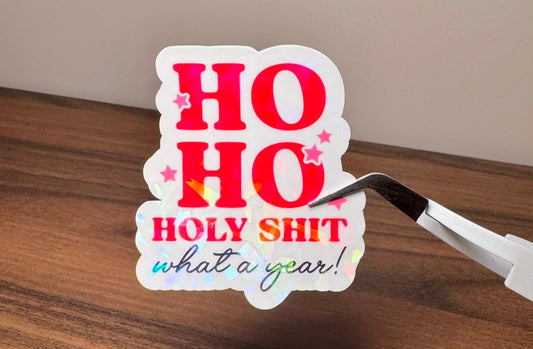 Ho Ho Holy Shit What a Year Sticker