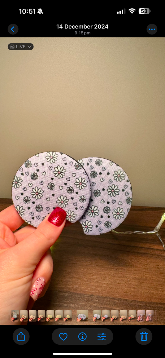 Purple Daisy Car Coasters