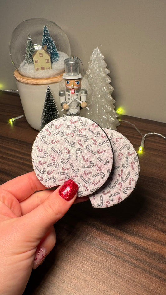 Pink Candy Cane Car Coasters