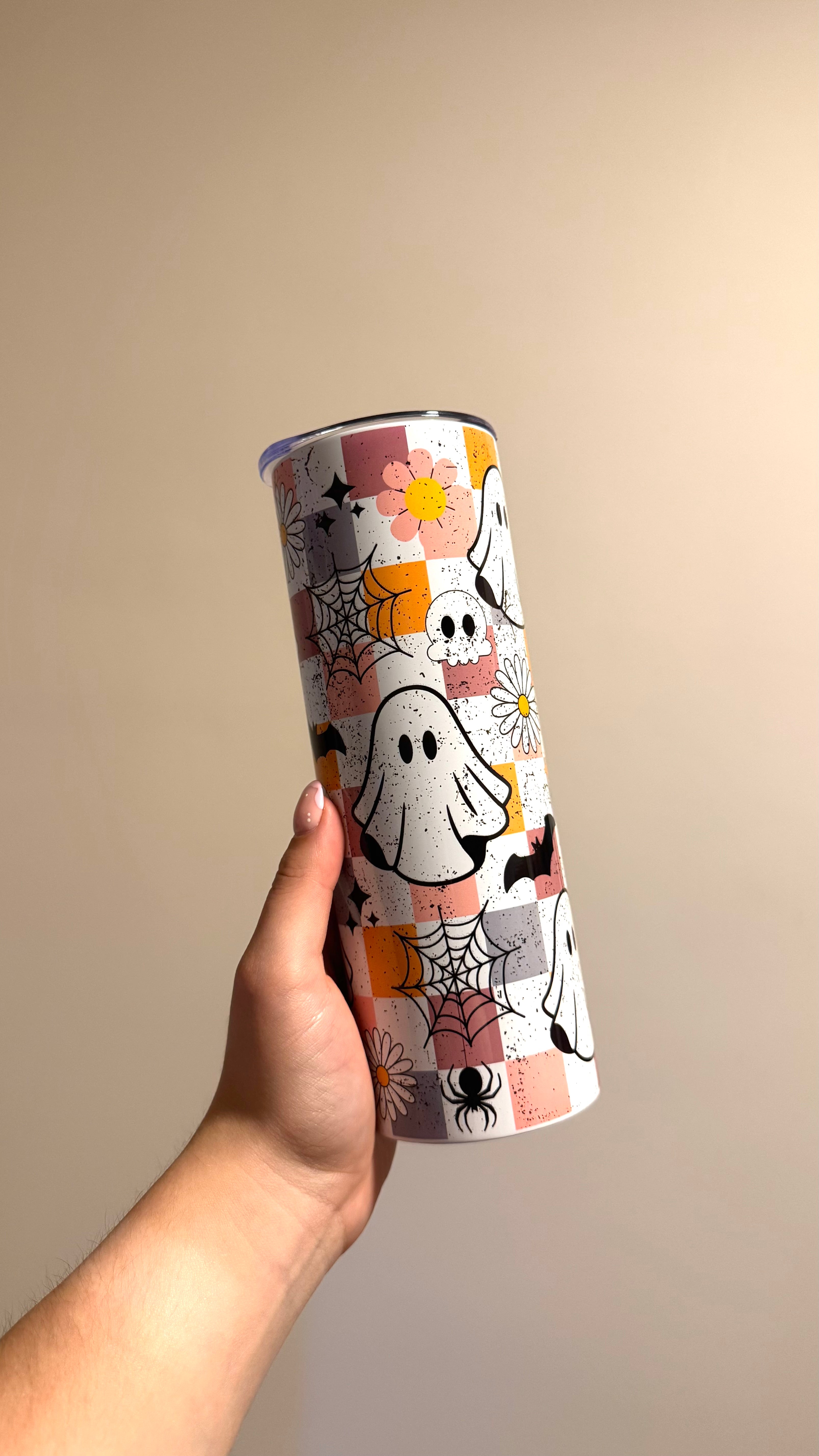 Groovy Halloween Ghost Tumbler