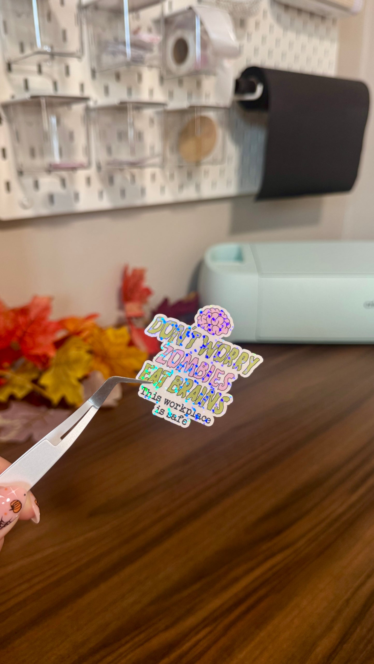 Zombies eat brains Sticker