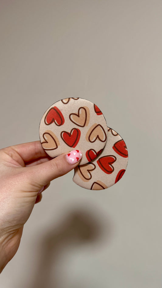 Hearts Car Coasters