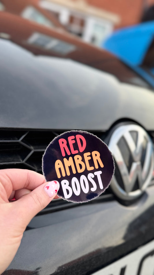 Red Amber Boost Car Sticker