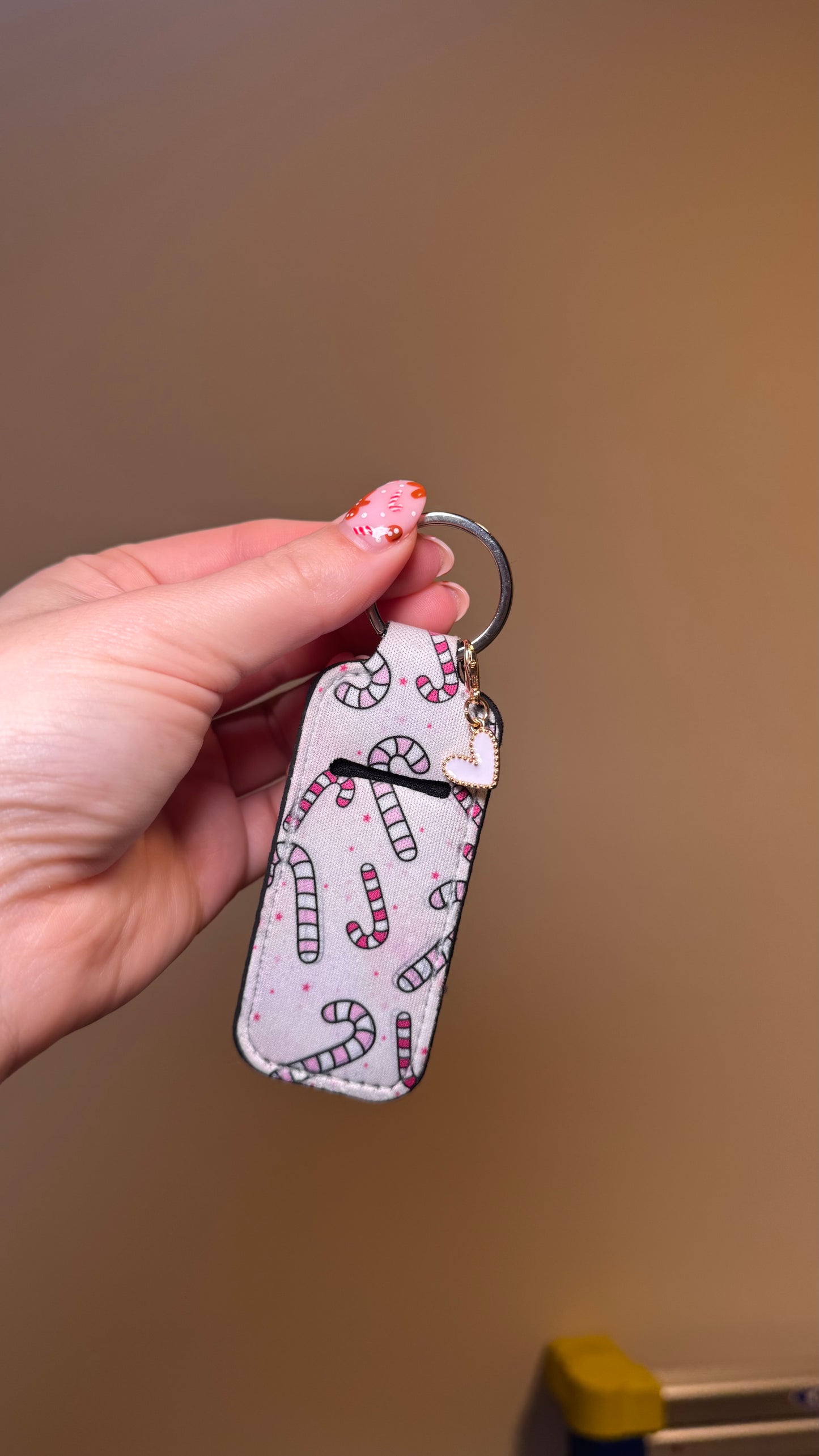 Pink Candy Cane Lipgloss Holder