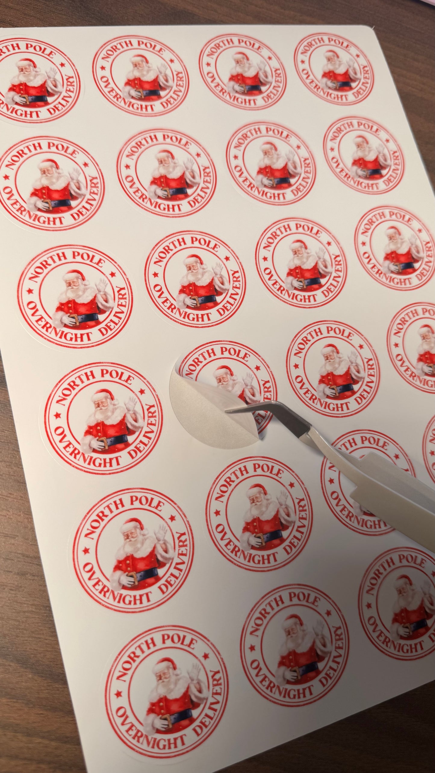 North Pole Overnight Delivery Sticker Sheet