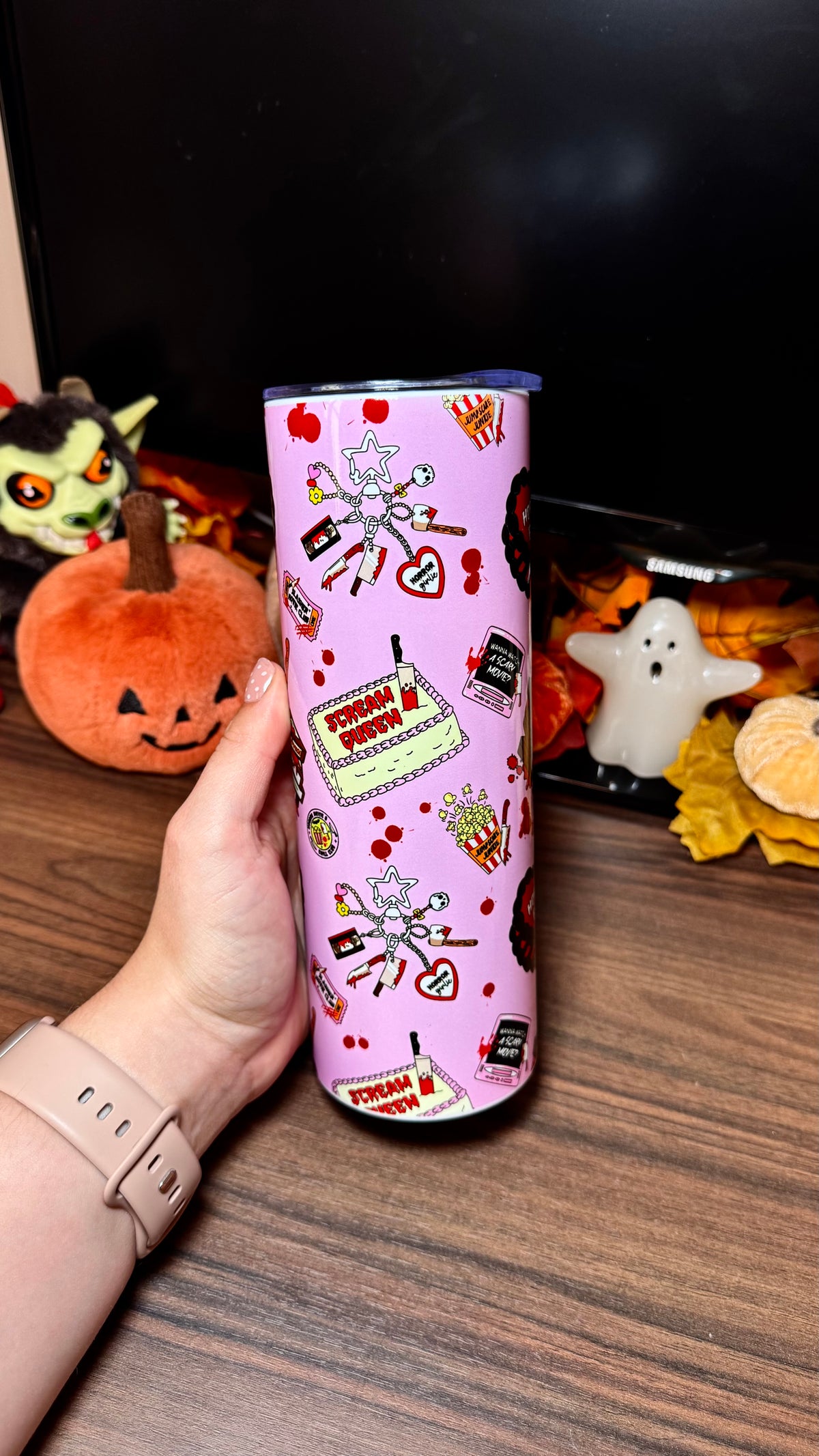 *DEFECT* Pink Horror 20oz Tumbler
