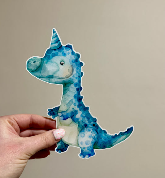 Dinosaur Birthday Hat Sticker