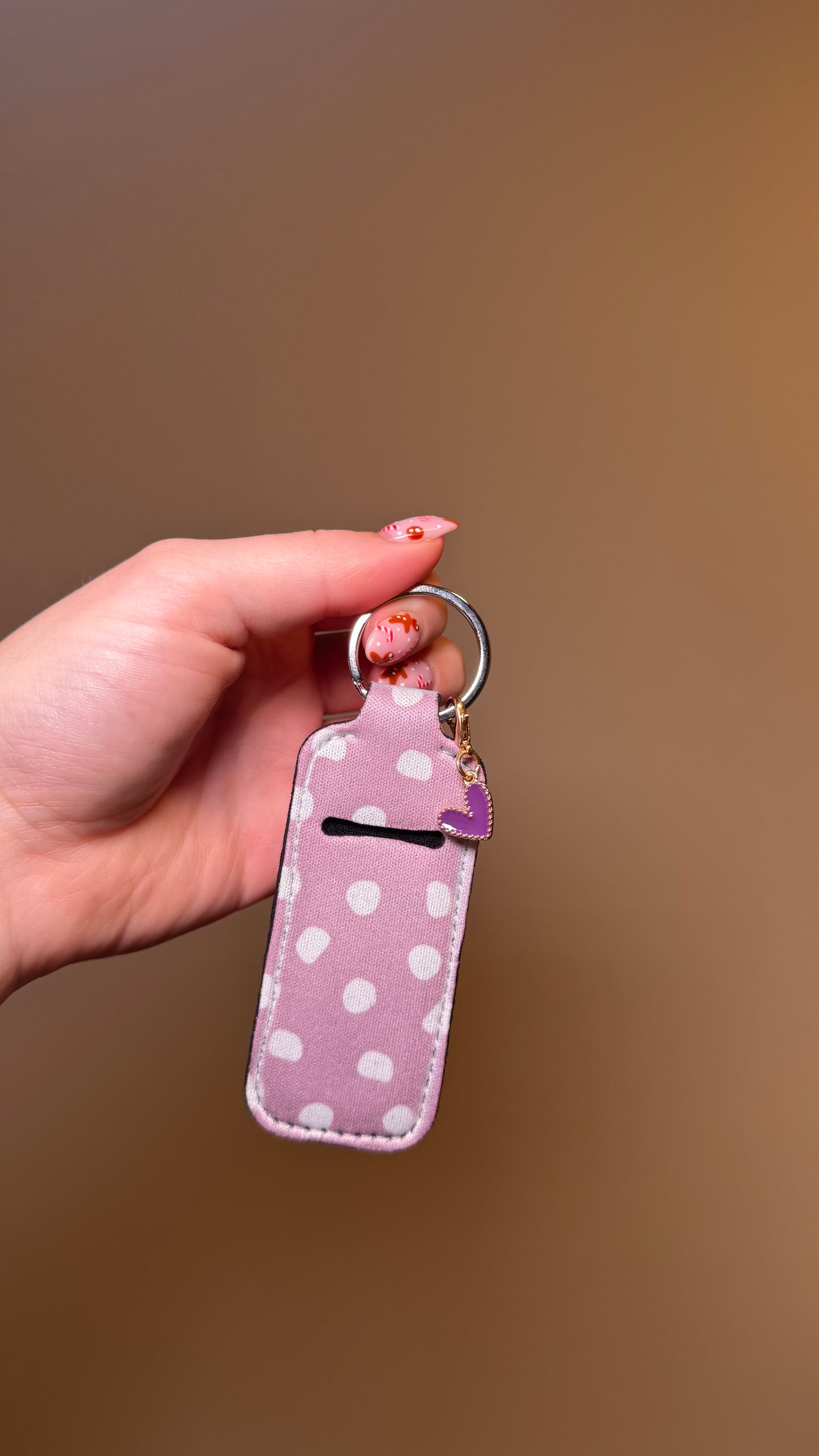 Purple Polka Dot Lipgloss Holder
