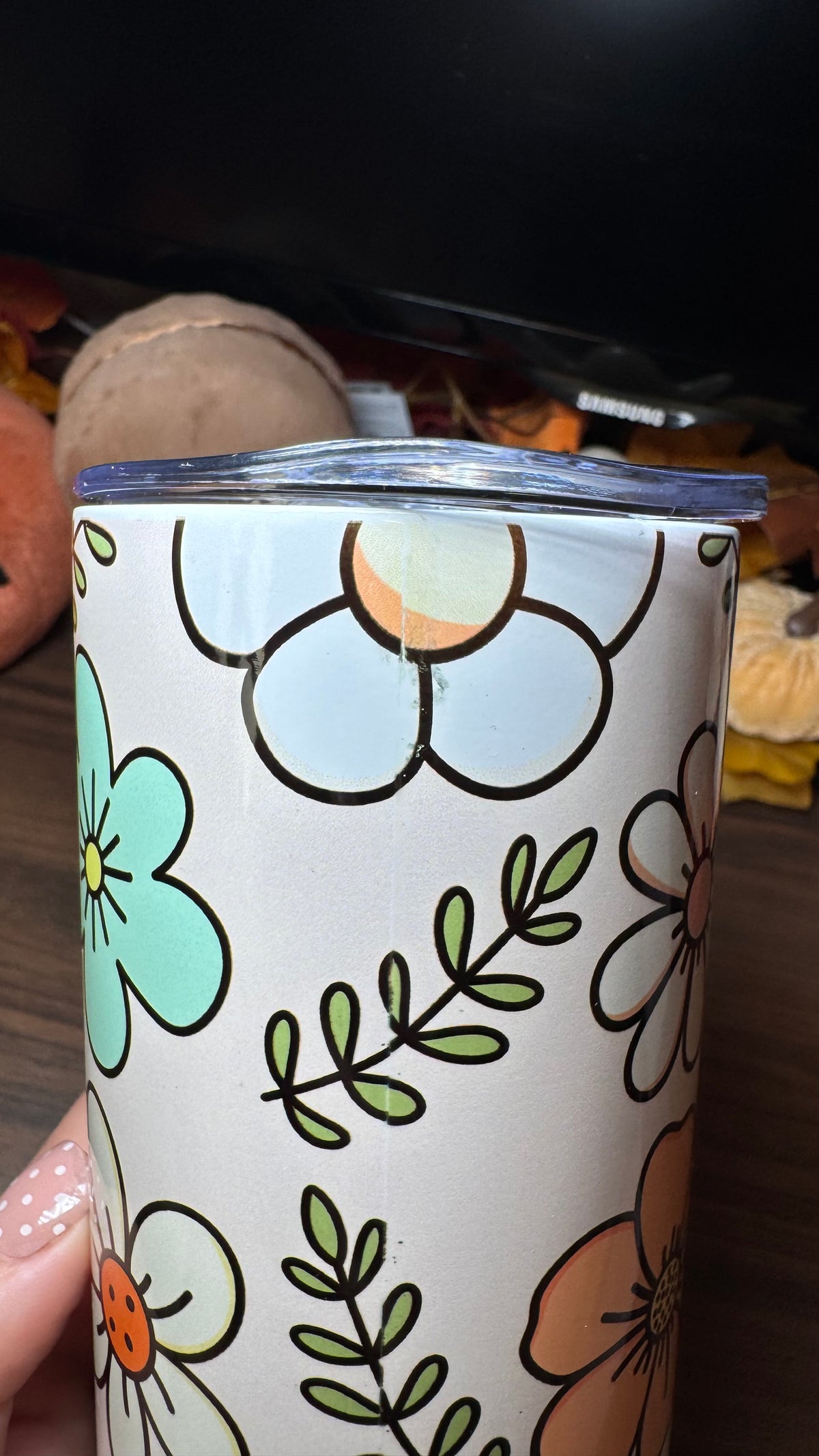 *DEFECT* Retro Flower 20oz Tumbler