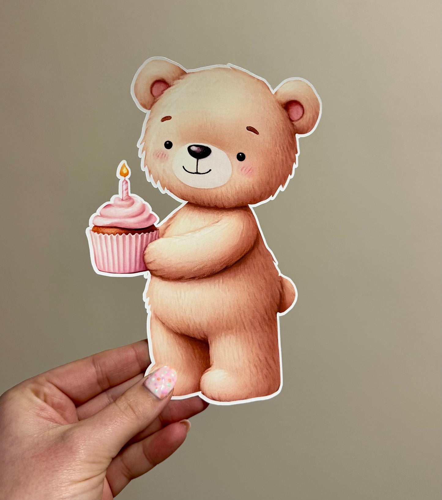 Teddy Cupcake Sticker