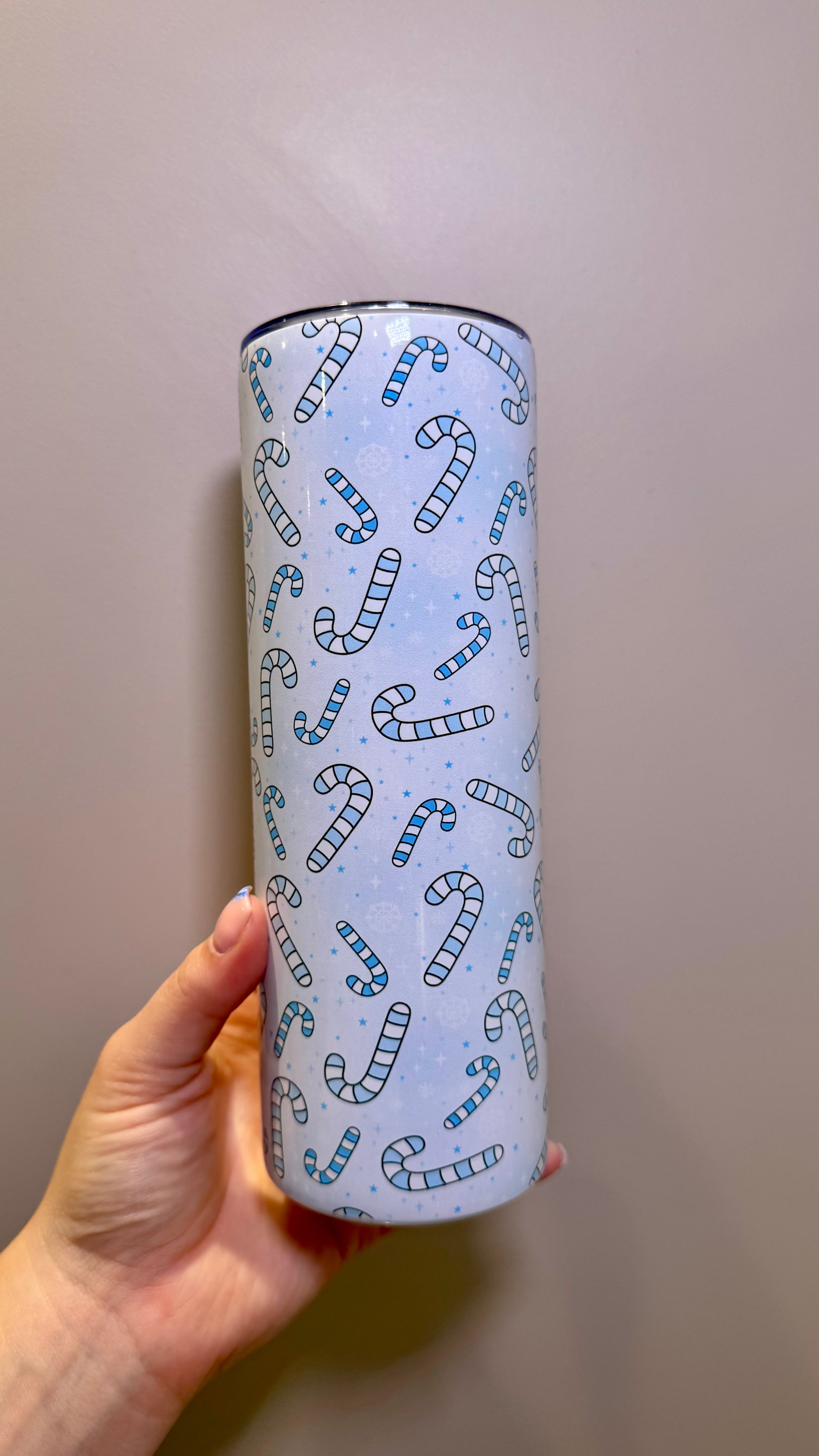 Blue Candy Cane Tumbler