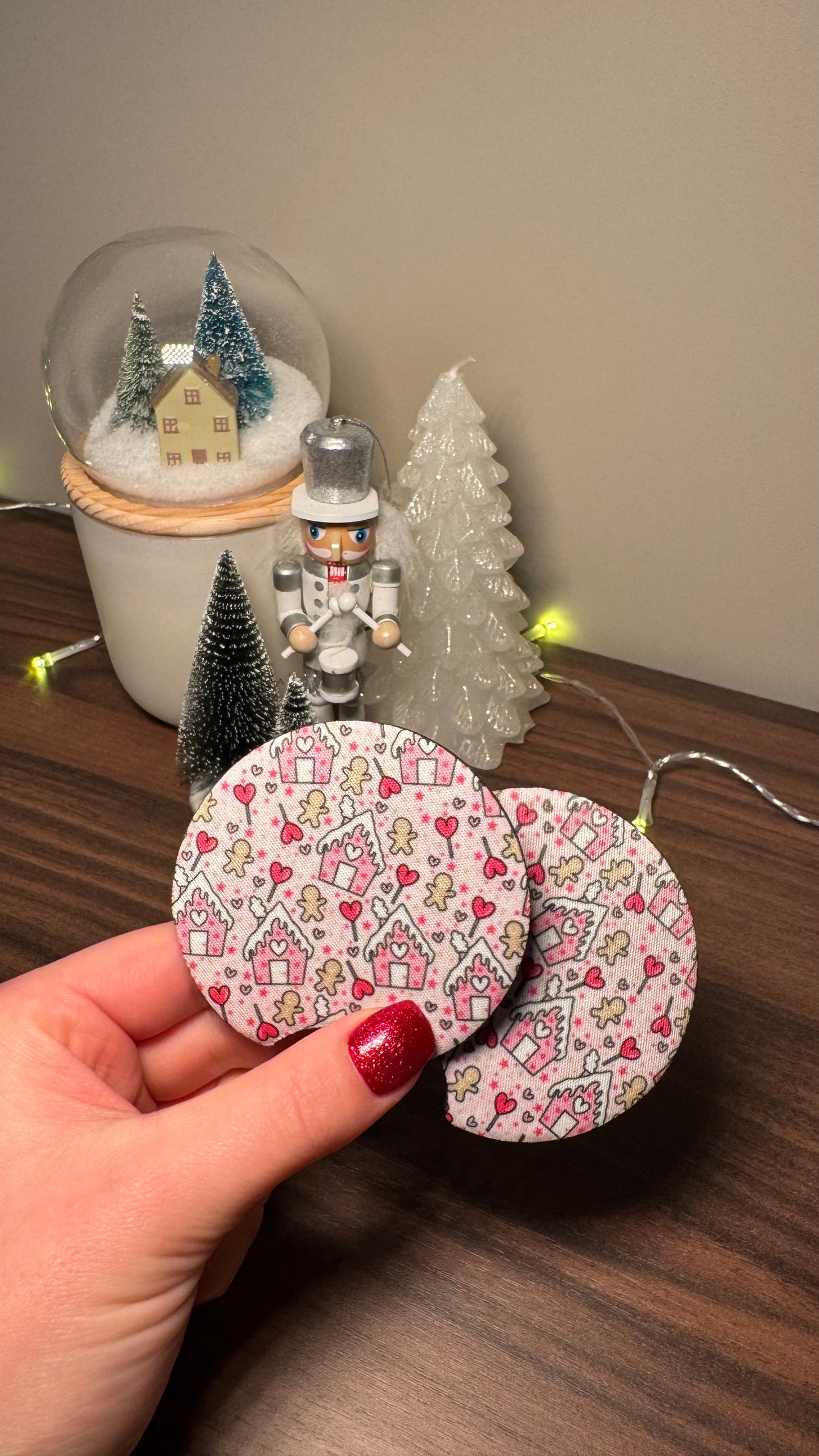 Pink Gingerbread House Car Coasters