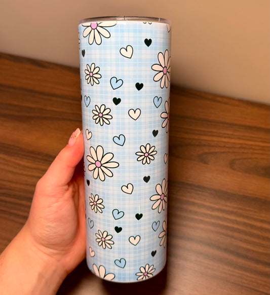 20oz Blue Daisy Tumbler