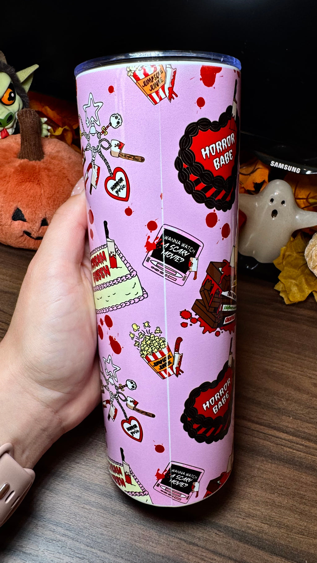 *DEFECT* Pink Horror 20oz Tumbler