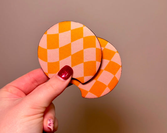 Orange Groovy Car Coasters